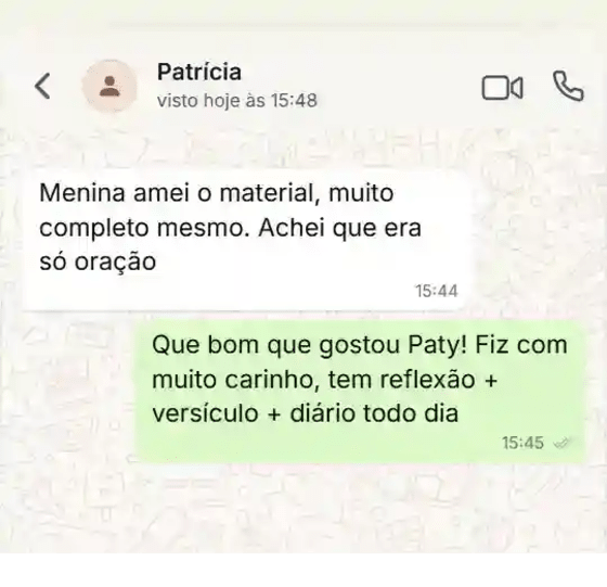 Depoimento no WhatsApp